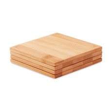 Set sotto bicchieri in bamboo colore legno