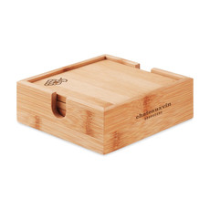Set sotto bicchieri in bamboo colore legno
