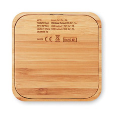 Caricatore wireless con hub USB colore legno