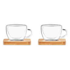 Set 2 tazzine da caffè in vetro colore trasparente