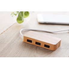 Multi porta USB in bamboo colore legno