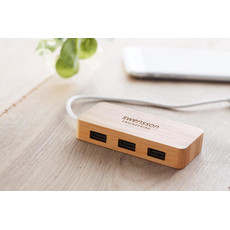 Multi porta USB in bamboo colore legno