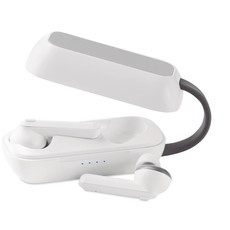 Auricolari e base di carica wireless colore bianco