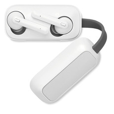 Auricolari e base di carica wireless colore bianco