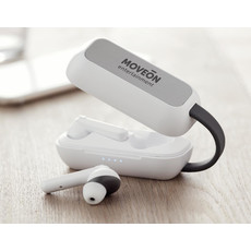 Auricolari e base di carica wireless colore bianco