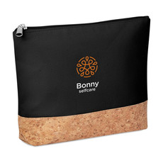 Portacosmetici in cotone e sughero colore nero