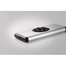 Powerbank 10000 mAh  con ventose colore argento opaco