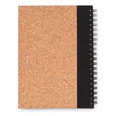Notebook in sughero con penna e fogli riciclati colore nero