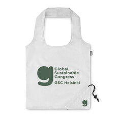 Shopper pieghevole in RPET colore bianco