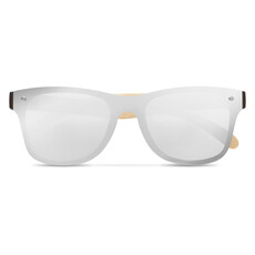 Occhiali da sole con lenti specchiate colore argento lucido