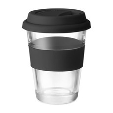 Bicchiere in vetro 350ml colore nero MO9992-03