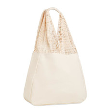 Borsa mare in cotone e rete colore beige MO9897-13