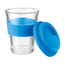 Bicchiere in vetro 350ml colore blu