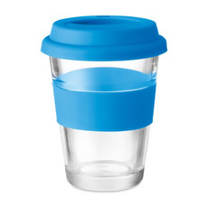 Bicchiere in vetro 350ml colore blu