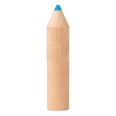 Set 6 matite colorate in confezione di legno colore legno MO9875-40