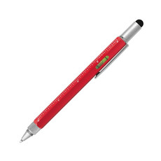 Penna a sfera con righello, bolla e giravite