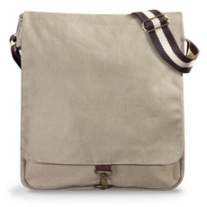 Borsa in canvas con tracolla bicolore