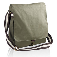 Borsa in canvas con tracolla bicolore