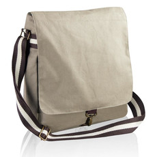 Borsa in canvas con tracolla bicolore