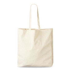 Shopper con soffietto in cotone natural