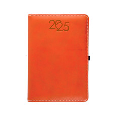 Agenda giornaliera con copertina in similpelle 2024 arancio