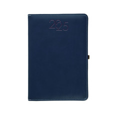 Agenda giornaliera con copertina in similpelle 2024 blu