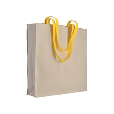 Shopper 220g con manici lunghi colorati colore giallo