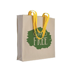 Shopper 220g con manici lunghi colorati colore giallo