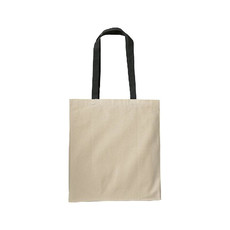 Shopper 220g con manici lunghi colorati colore nero