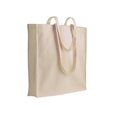 Shopper con soffietto cin cotone naturale colore naturale