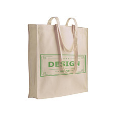 Shopper con soffietto cin cotone naturale colore naturale