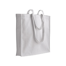 Shopper con soffietto in cotone 220g colore bianco