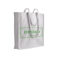 Shopper con soffietto in cotone 220g colore bianco