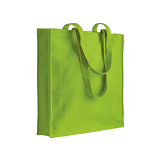 Shopper con soffietto in cotone 220g colore verde mela