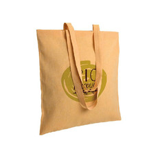 Shopper in cotone riciclato 38x42 cm colore giallo