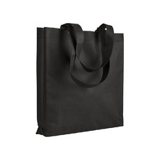 Shopper in tnt con soffietto e manici  colore nero