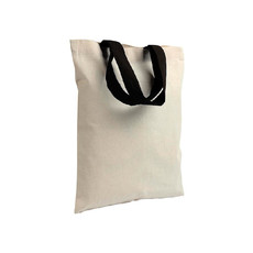 Shopper mini in cotone con manici colorati colore nero