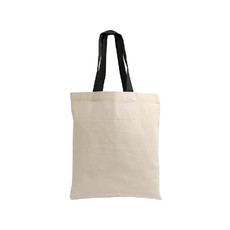 Shopper mini in cotone con manici colorati colore nero