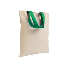 Shopper mini in cotone con manici colorati colore verde