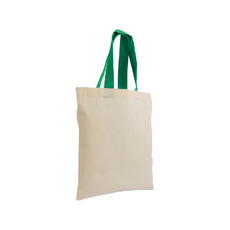 Shopper mini in cotone con manici colorati colore verde