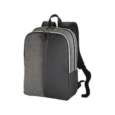 Zaino porta PC in ecopelle e policotone colore grigio nero