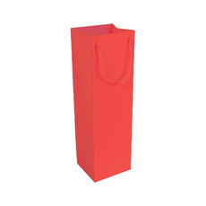 Busta per bottiglie in carta laminata opaca colore rosso