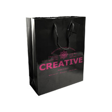 Busta regalo colorata con manici abbinati colore nero