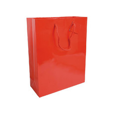 Busta regalo colorata con manici abbinati colore rosso