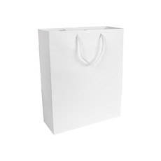 Busta regalo in carta laminata opaca colore bianco