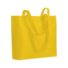 Shopper Gesy in tnt con manici lunghi colore giallo