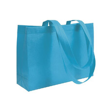 Shopper Rectangle in tnt con manici lunghi colore celeste