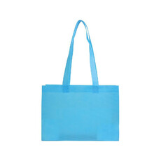 Shopper Rectangle in tnt con manici lunghi colore celeste