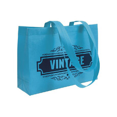 Shopper Rectangle in tnt con manici lunghi colore celeste