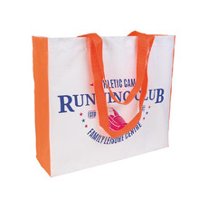 Shopper con soffietto e manici colorati colore arancione